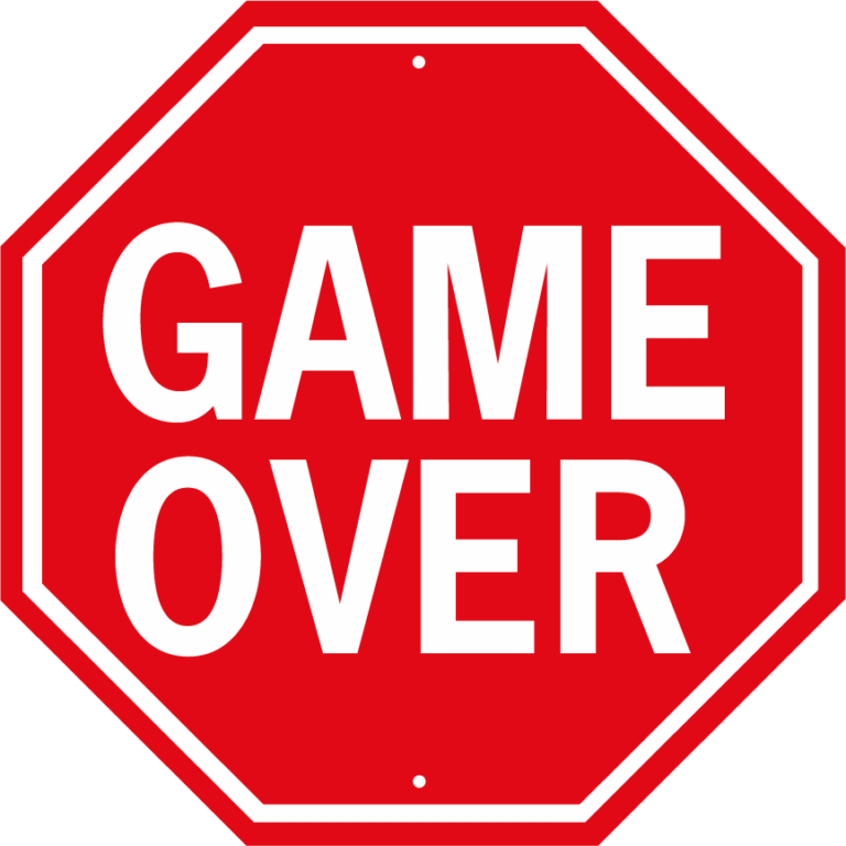 GAME OVER GAMER STOP SIGN - World Famous Sign Co.